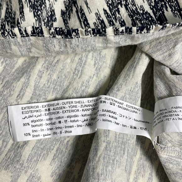 Zara Black and Off-white Dress with Embroidery and Beading Cotton/Linen Blend XL - Picture 14 of 15